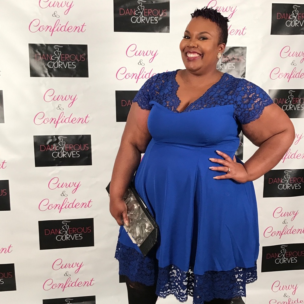 Blue Fit & Flare Dress